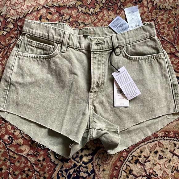 NWT Guess Green Denim Manila Short - Picture 1 of 7